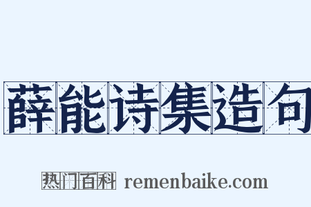 薛能诗集造句是什么意思的图片